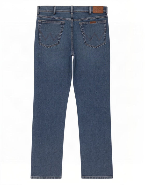 Wrangler Mens Regular Fit Straight Jeans W38 L34 Blue Cotton