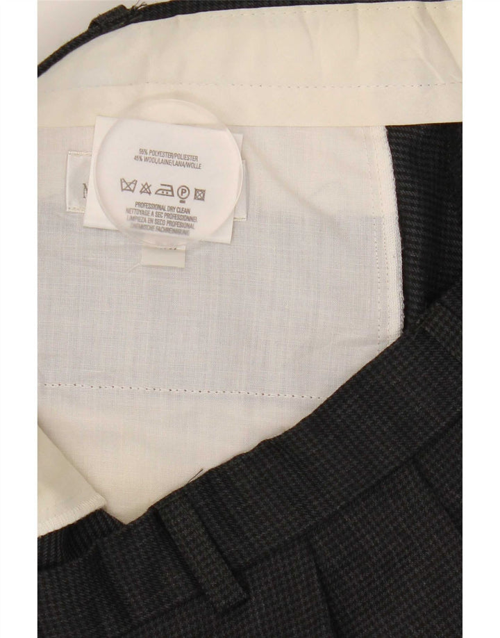 Marks & Spencer Herren-Anzughose mit Pegged-Anzug, W38, L31, grauer Hahnentrittmuster
