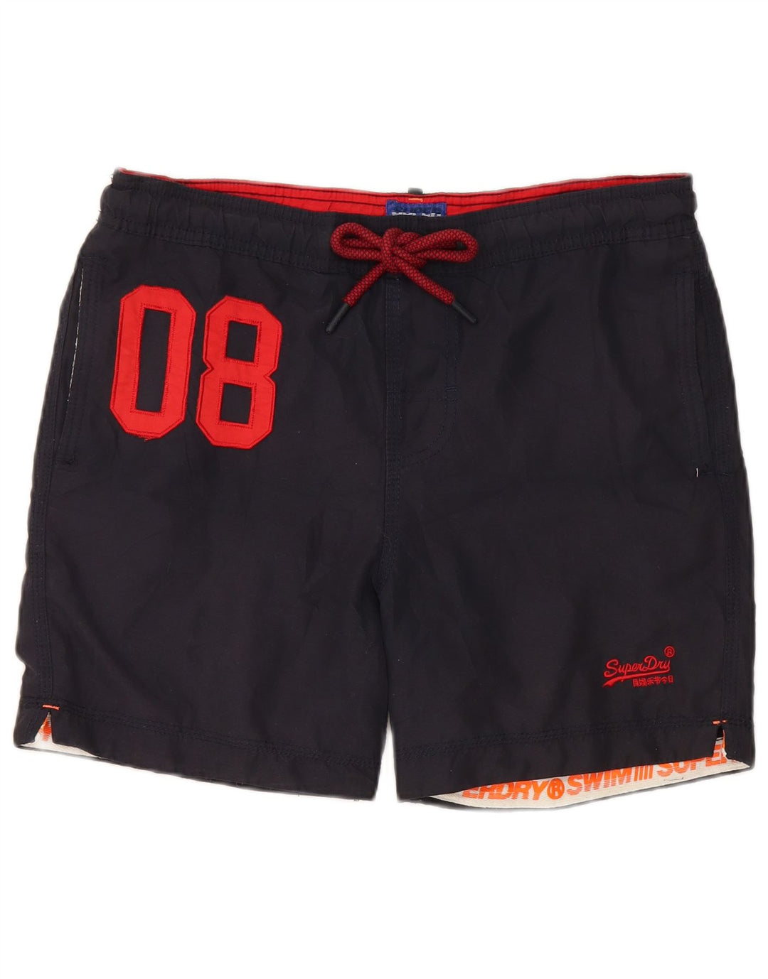 Superdry Herren-Badeshorts mit Grafik, Größe M, W32, L5, Marineblau, Polyester