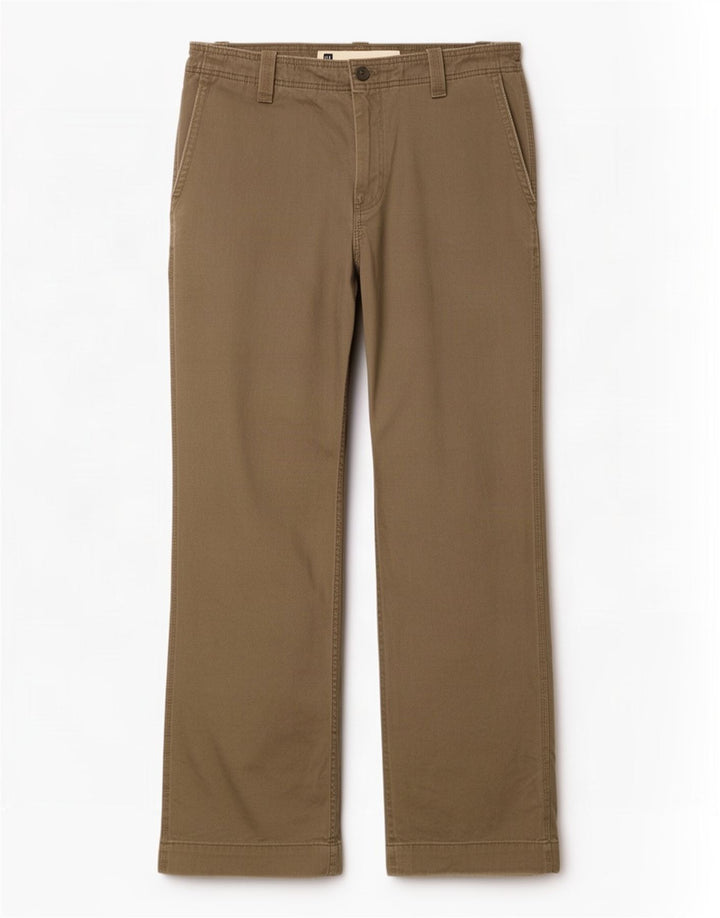 Gap Herren Bootcut Chinohose W33 L32 Khaki Baumwolle