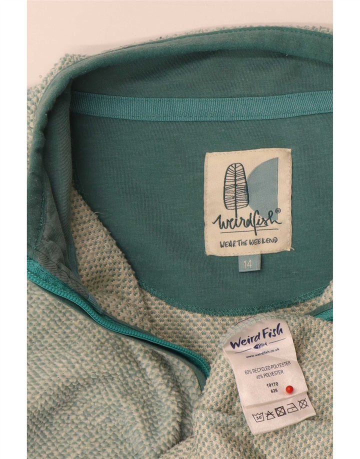 Weird Fish Damen-Sweatshirt mit Reißverschluss am Hals, Gr. 14, Größe L, Grün, Polyester