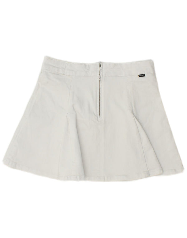 SUPERDRY Damen Minirock UK 8 Small W26 Weiße Baumwolle