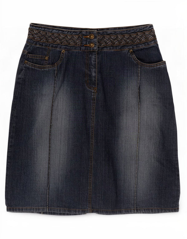 Bay Damen Jeansrock UK 14 Large W32 Blaue Baumwolle