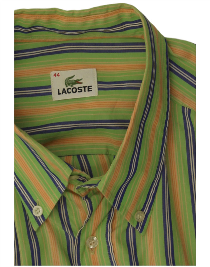 Lacoste Herrenhemd Größe 44 XL Grün gestreift