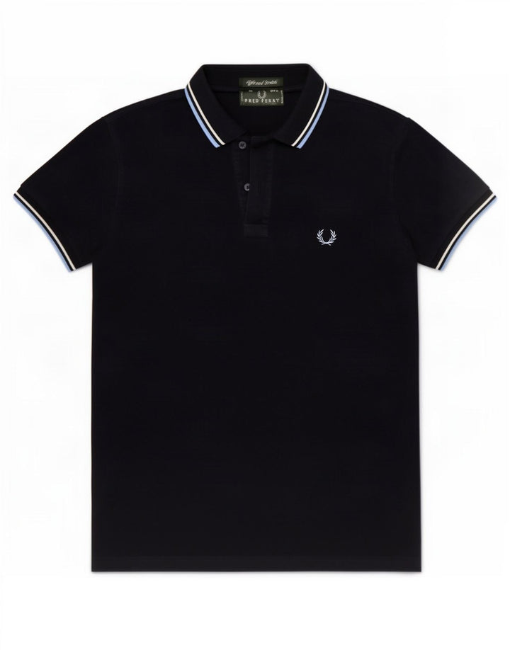 Fred Perry Herren-Poloshirt, klein, marineblau, Baumwolle