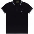 Fred Perry Herren-Poloshirt, klein, marineblau, Baumwolle