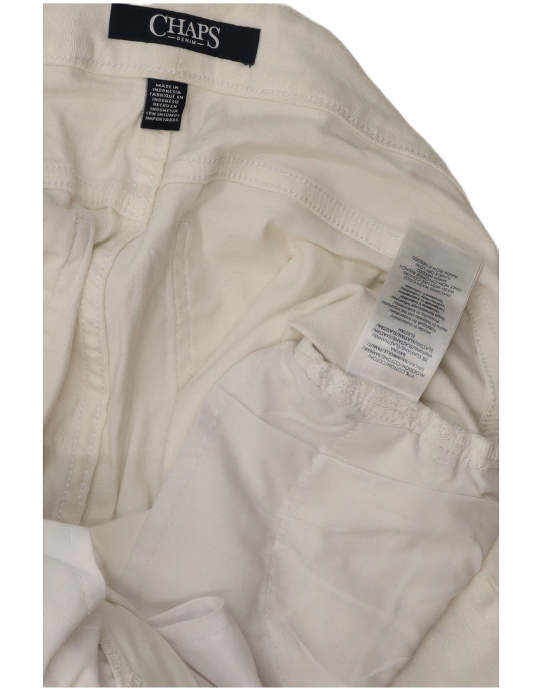 CHAPS Damen-Bermudashorts W34, große weiße Baumwolle