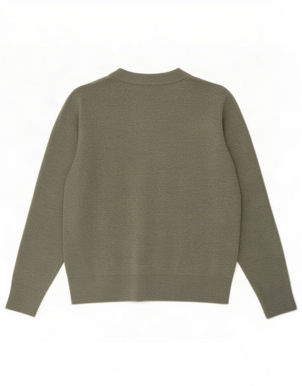 Marks & Spencer Damen-Pullover mit Rundhalsausschnitt, Gr. 6, XS, Grün, Polyester