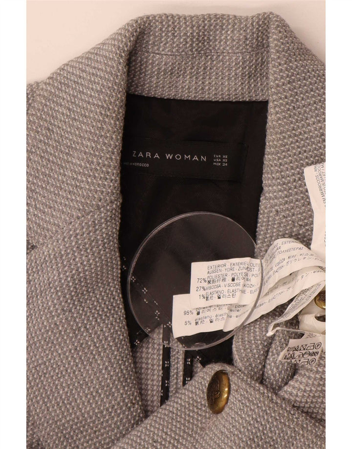 Zara Damen 1-Knopf-Blazerjacke UK 6 XS Graues Polyester