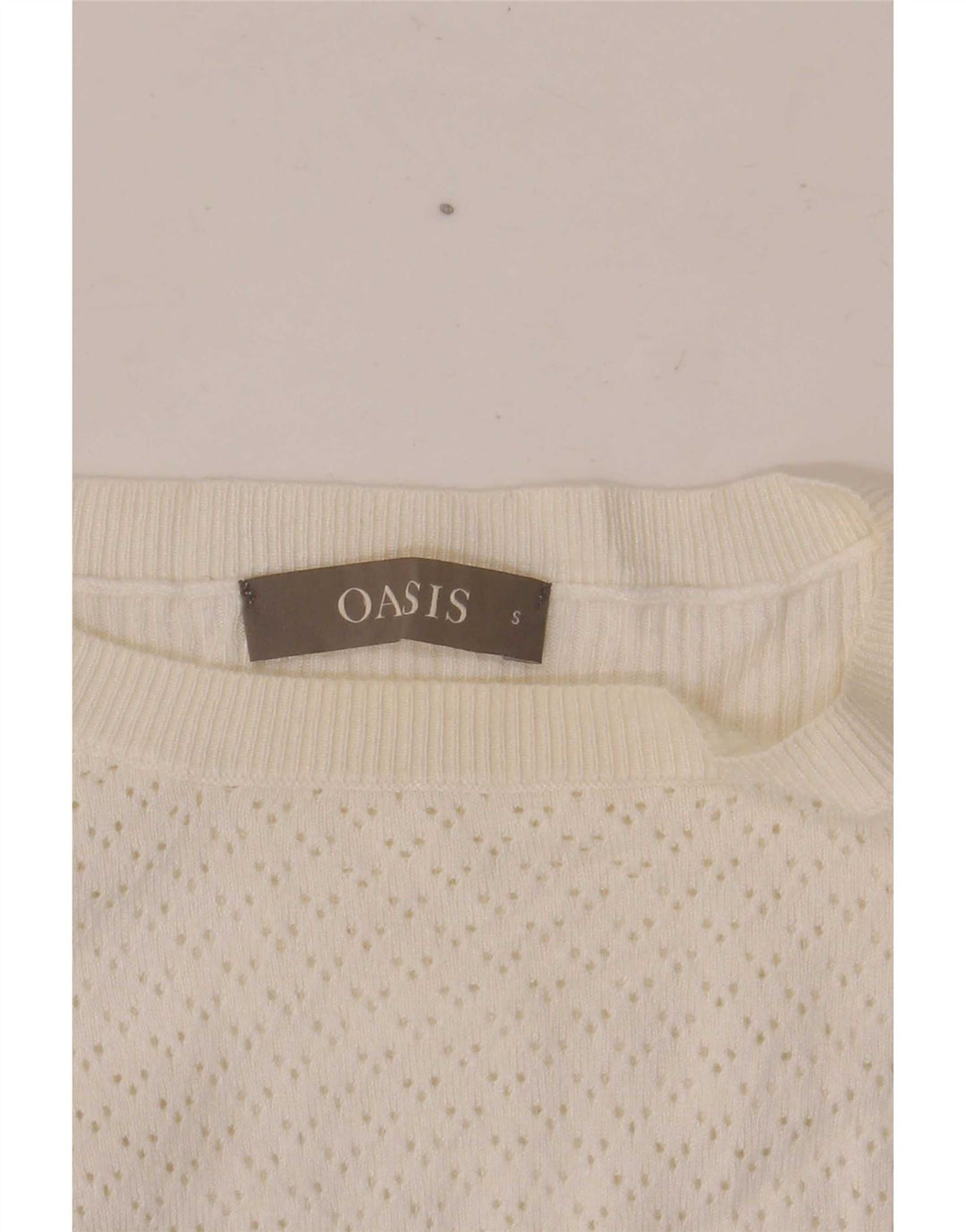 Oasis Damen-Pullover, übergroß, U-Boot-Ausschnitt, Gr. 10, Größe S, weiße Viskose