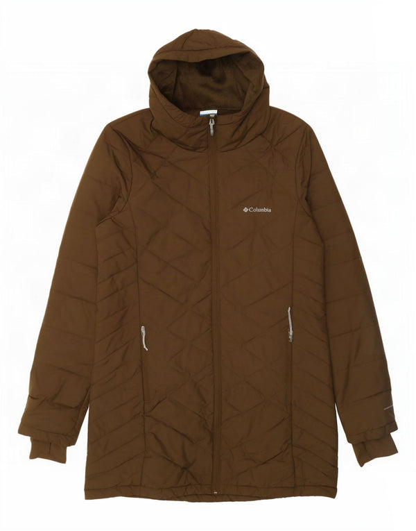 Columbia Damen Omni-Heat Hooded Quilted Parka Jacket UK 14 Medium Khaki