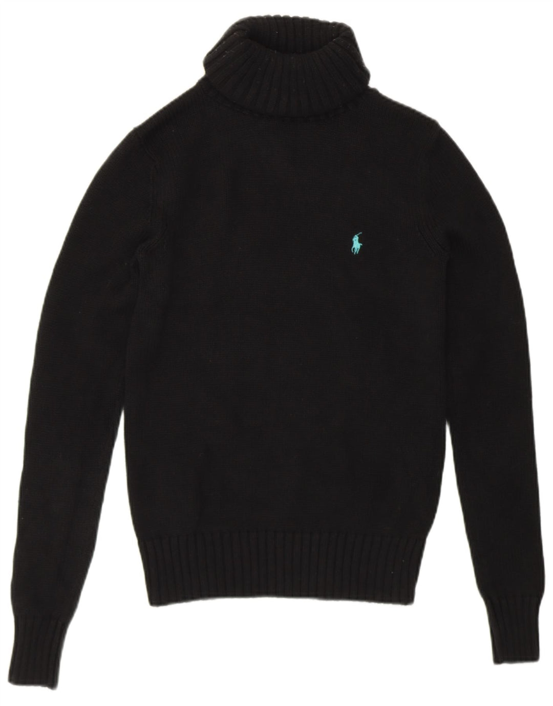 RALPH LAUREN Damen-Pullover mit Rollkragen, Gr. 8, Größe S, Schwarz, Baumwolle