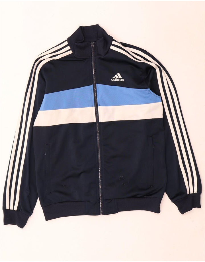 Adidas Jungen-Trainingsanzug-Top-Jacke, 11–12 Jahre, Marineblau, Farbblock