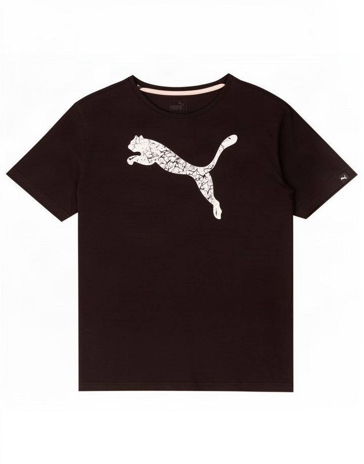 Puma Herren Grafik T-Shirt Top Mittelschwarz Baumwolle