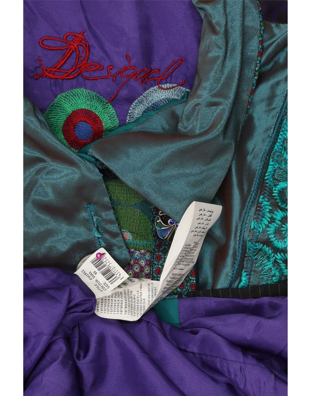 Desigual Womens Graphic Overcoat EU 40 Medium Mehrfarbiges Patchwork