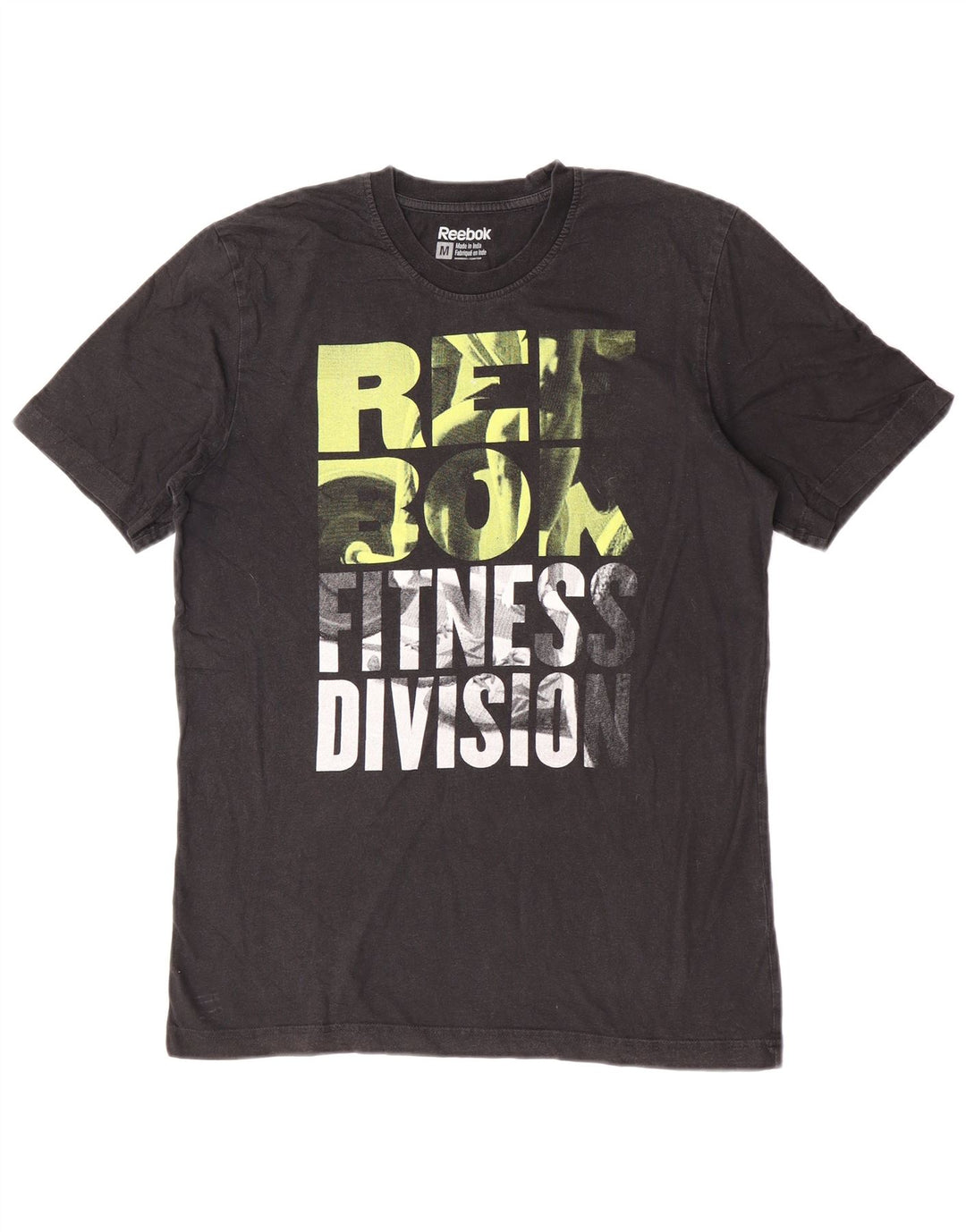 Reebok Herren Grafik T-Shirt Top Medium Schwarz Baumwolle