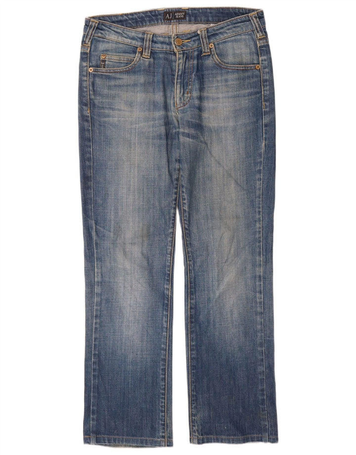 ARMANI Damen Indigo Straight Jeans W27 L28 Blaue Baumwolle