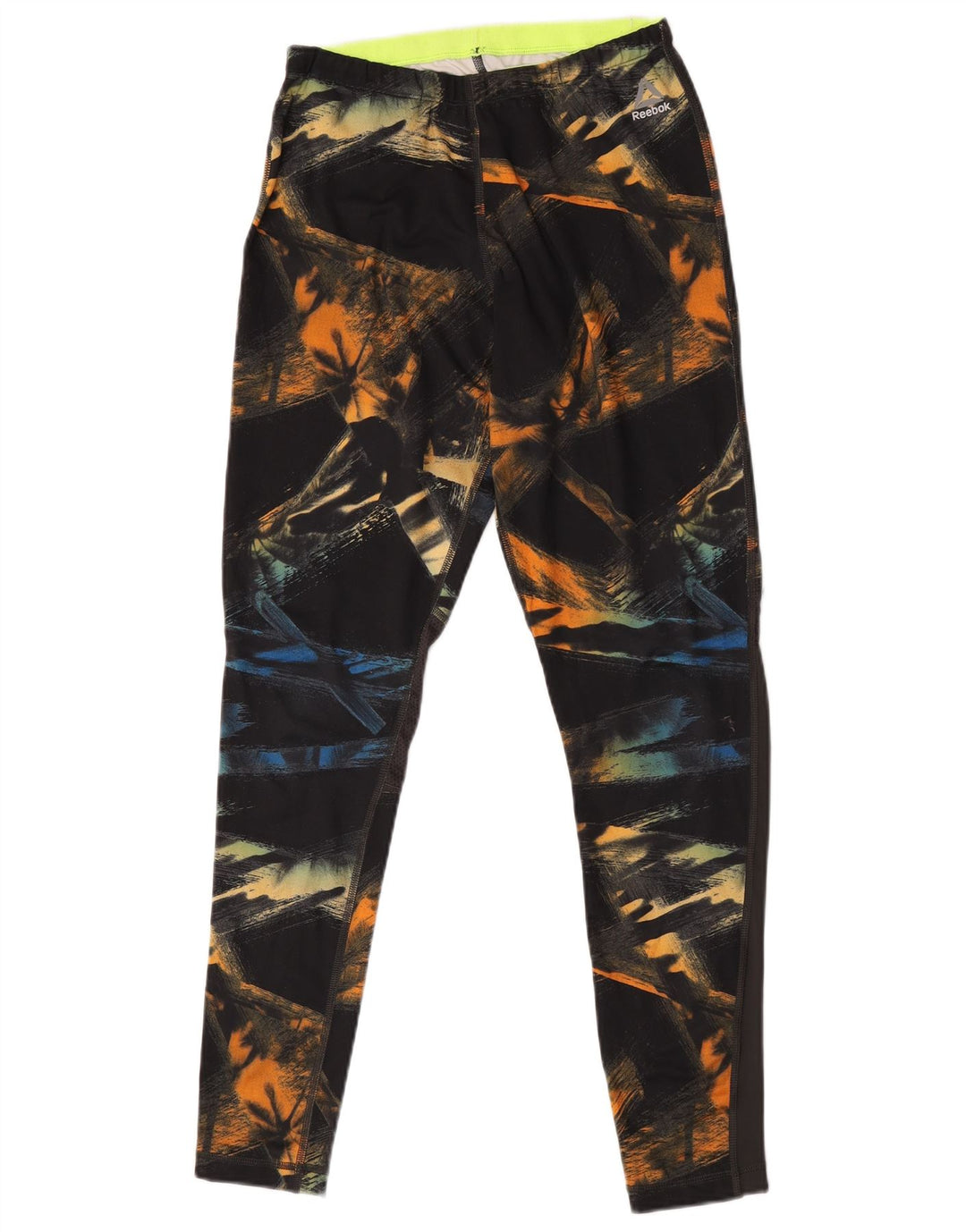 Reebok Womens Abstract Pattern Leggings UK 12/14 Medium Schwarz