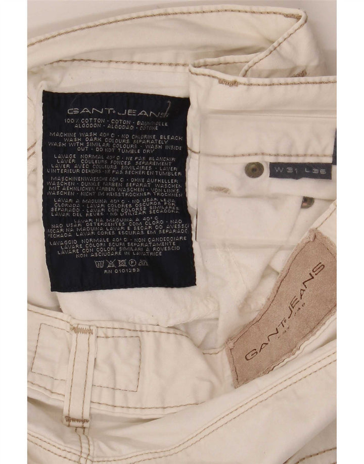 Gant Herren Straight Jeans W31 L33 Weiße Baumwolle