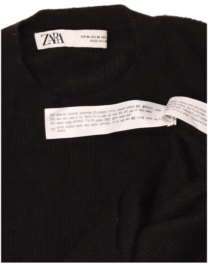 Zara Damen-Pullover mit Rundhalsausschnitt, Gr. 12, mittelschwarz, Polyamid