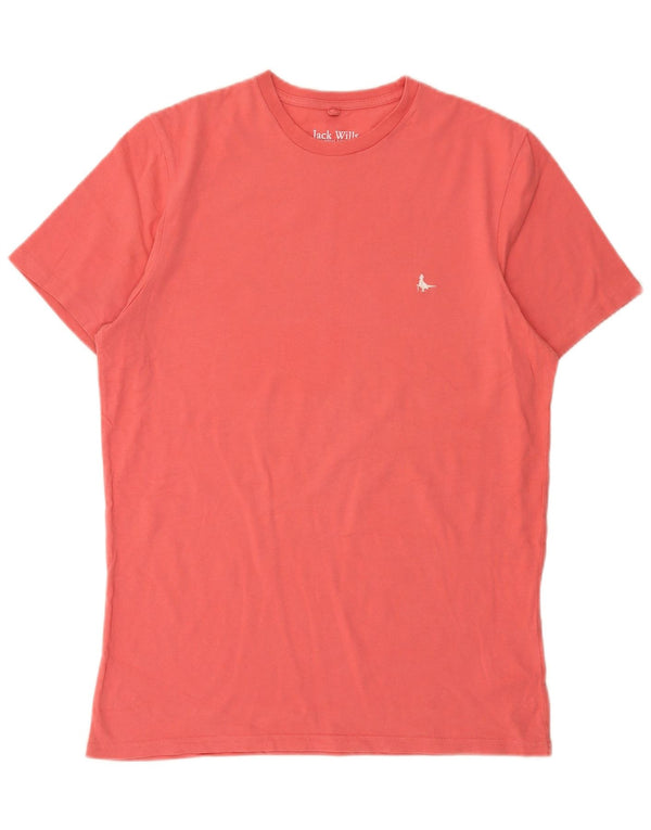 Jack Wills Herren-T-Shirt mit klassischer Passform aus mittelrosa Baumwolle