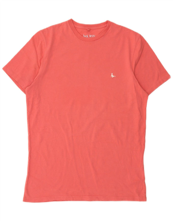 Jack Wills Herren-T-Shirt mit klassischer Passform aus mittelrosa Baumwolle
