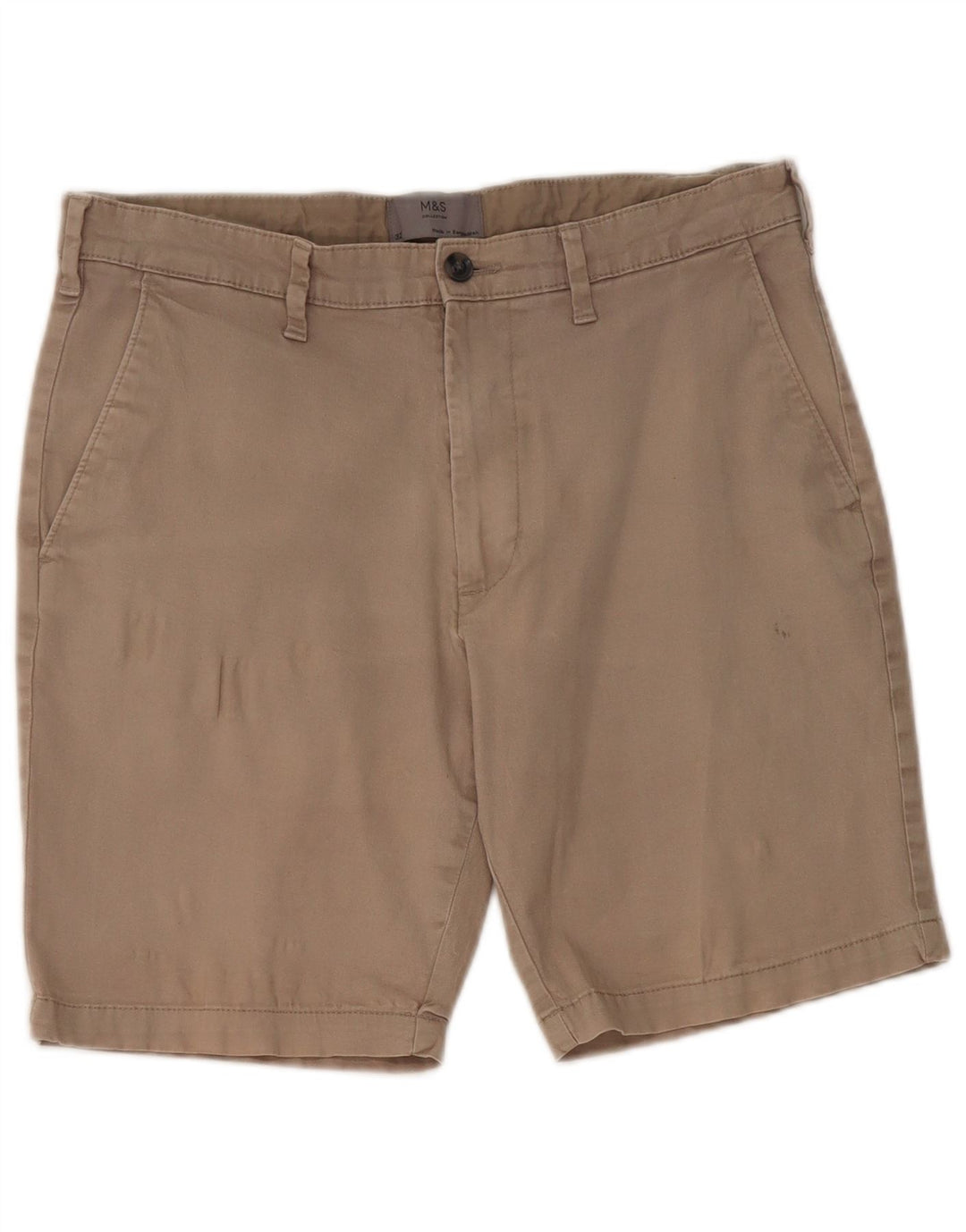 Marks & Spencer Herren Chinoshorts W32 mittelgraue Baumwolle