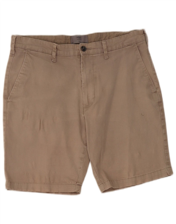 Marks & Spencer Herren Chinoshorts W32 mittelgraue Baumwolle