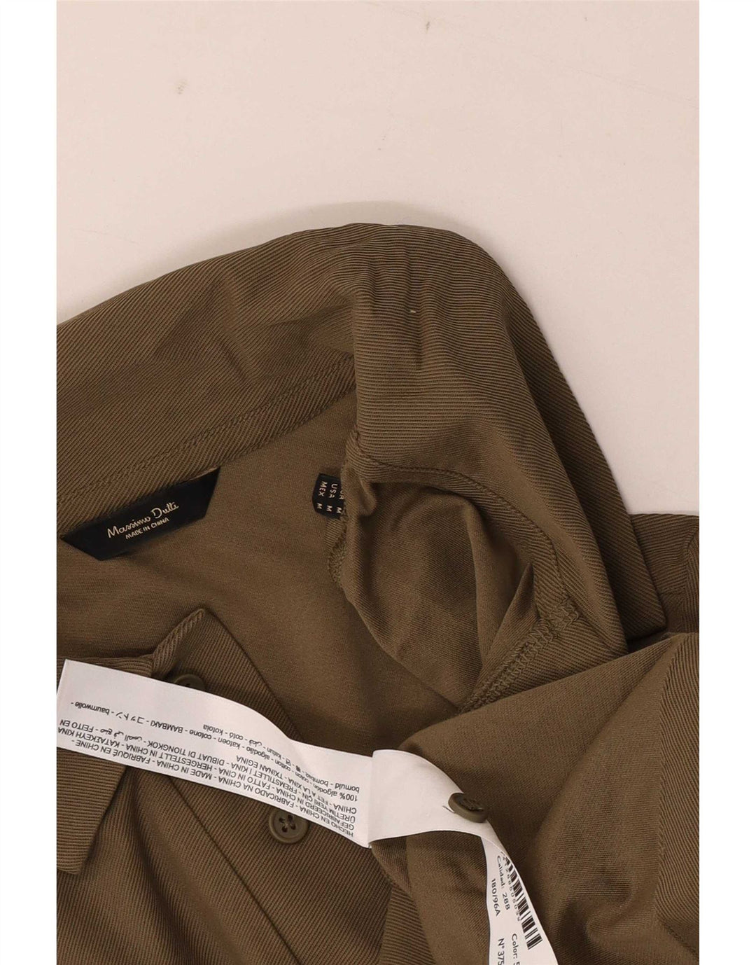 Massimo Dutti Herren-Poloshirt aus mittlerer Khaki-Baumwolle