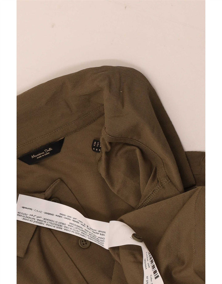 Massimo Dutti Herren-Poloshirt aus mittlerer Khaki-Baumwolle
