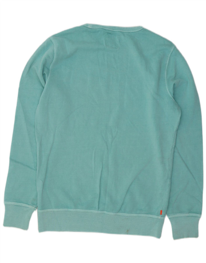 Superdry Herren-Sweatshirt-Pullover, große türkisfarbene Baumwolle