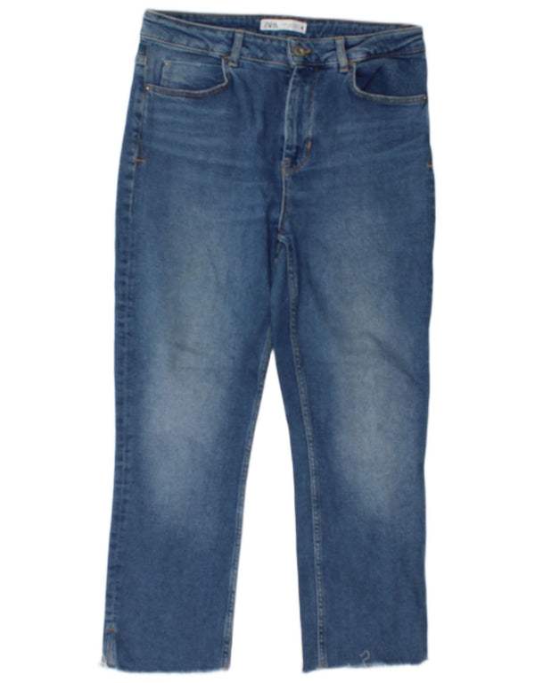 Kurze Jeans für Damen von Zara, EU 42, Größe L, W32, L25, Blau