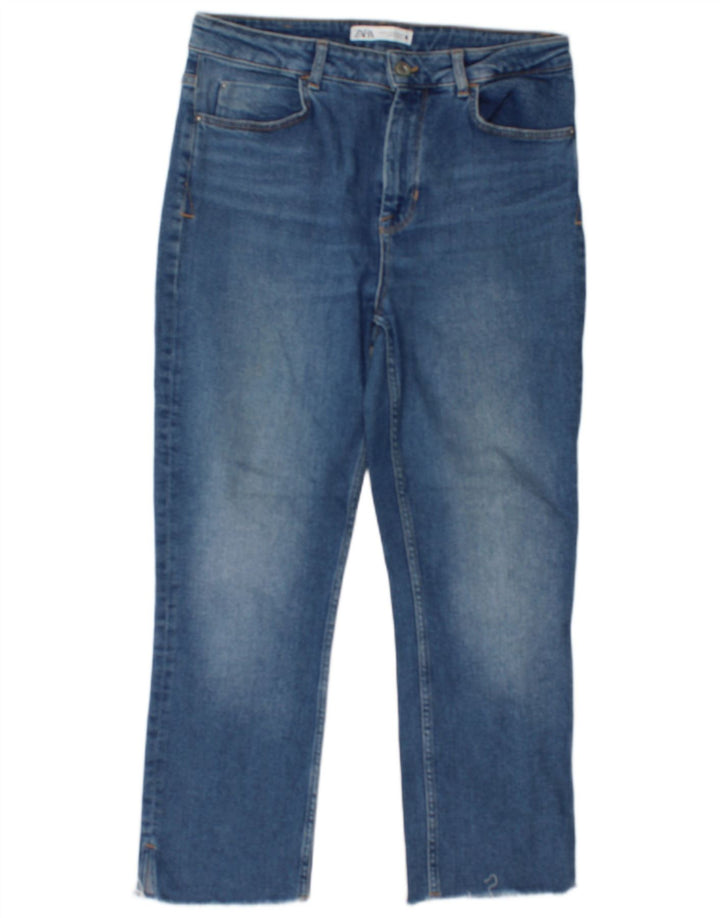 Kurze Jeans für Damen von Zara, EU 42, Größe L, W32, L25, Blau