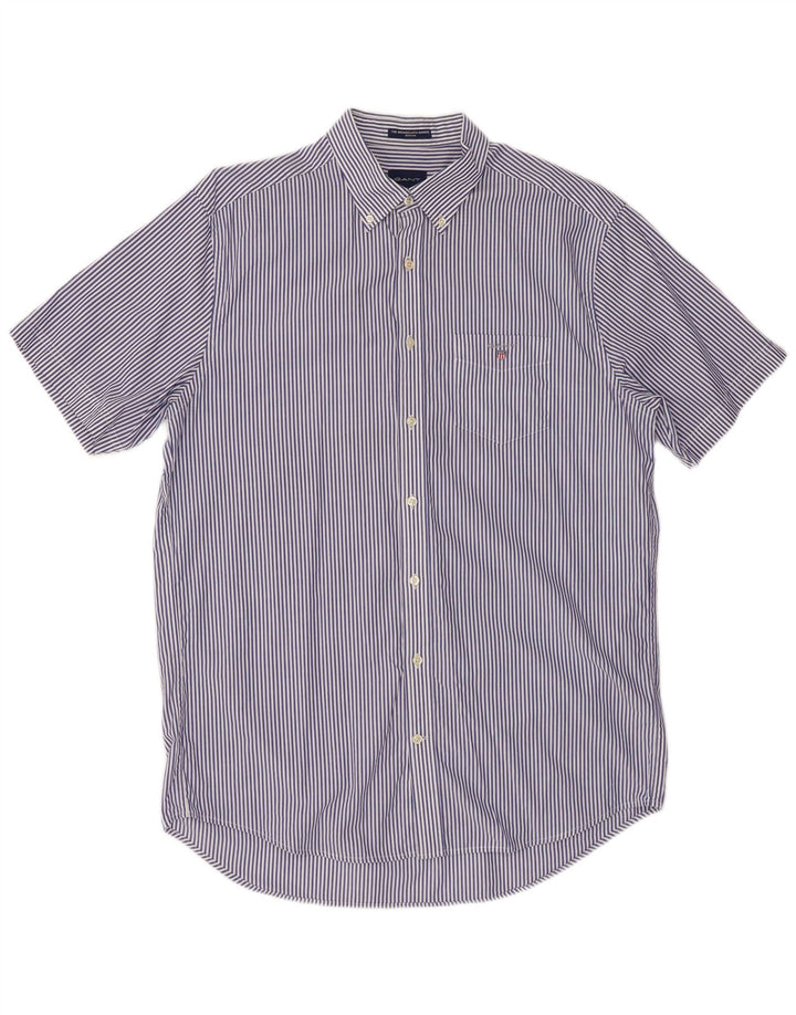 GANT Herren-Hemd mit normaler Passform, Größe 41/42, 16 1/2, große marineblaue Nadelstreifen