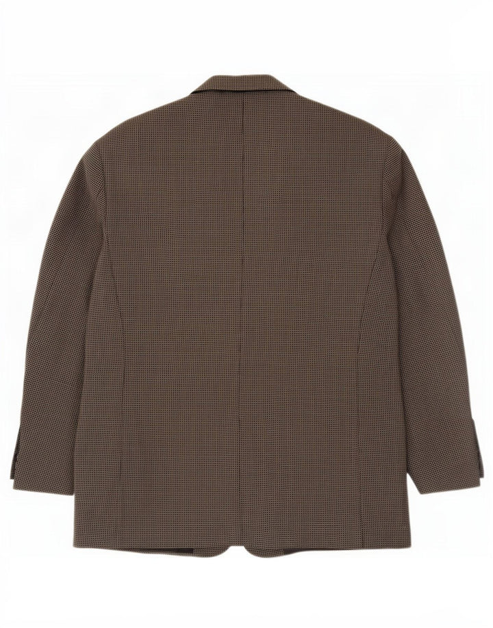 Marks & Spencer Herren-Blazer mit 3 Knöpfen, UK 44, XL, graue Gingham-Schurwolle