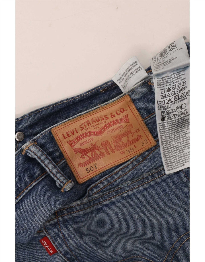 Levi's Herren 501 Straight Jeans W38 L32 Blaue Baumwolle