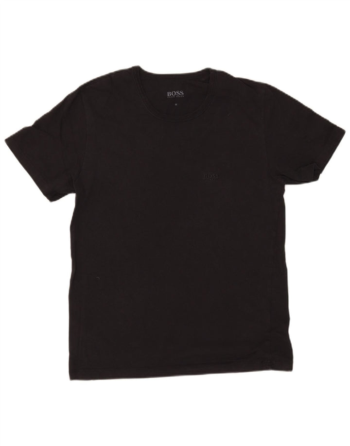 Hugo Boss Herren T-Shirt Top Medium Schwarz Baumwolle