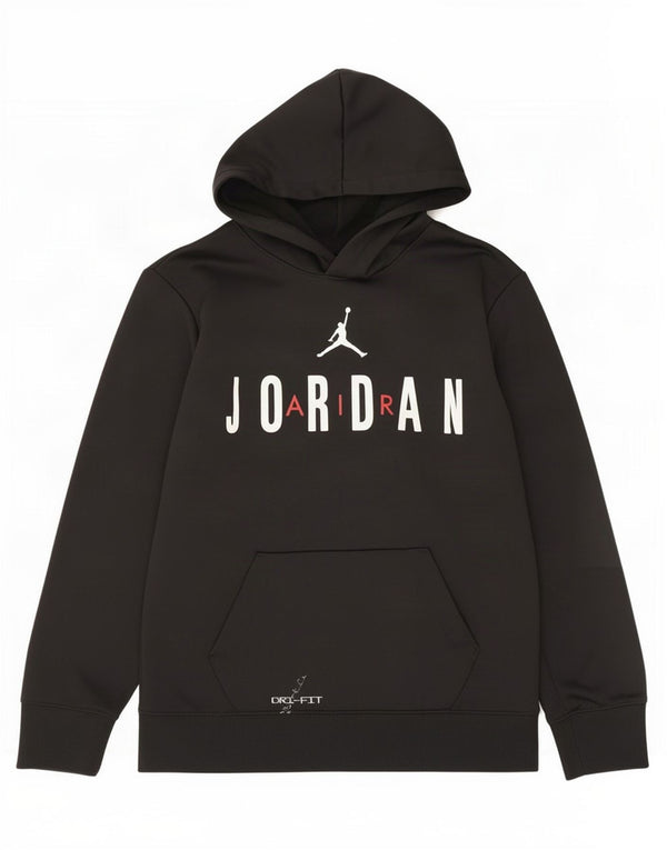Jordan Boys Dri Fit Graphic Kapuzenpullover, 12–13 Jahre, Größe L, Schwarz, Polyester