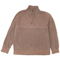 Izod Herren-Sweatshirt mit Reißverschluss am Hals, mittelbraun karierte Baumwolle