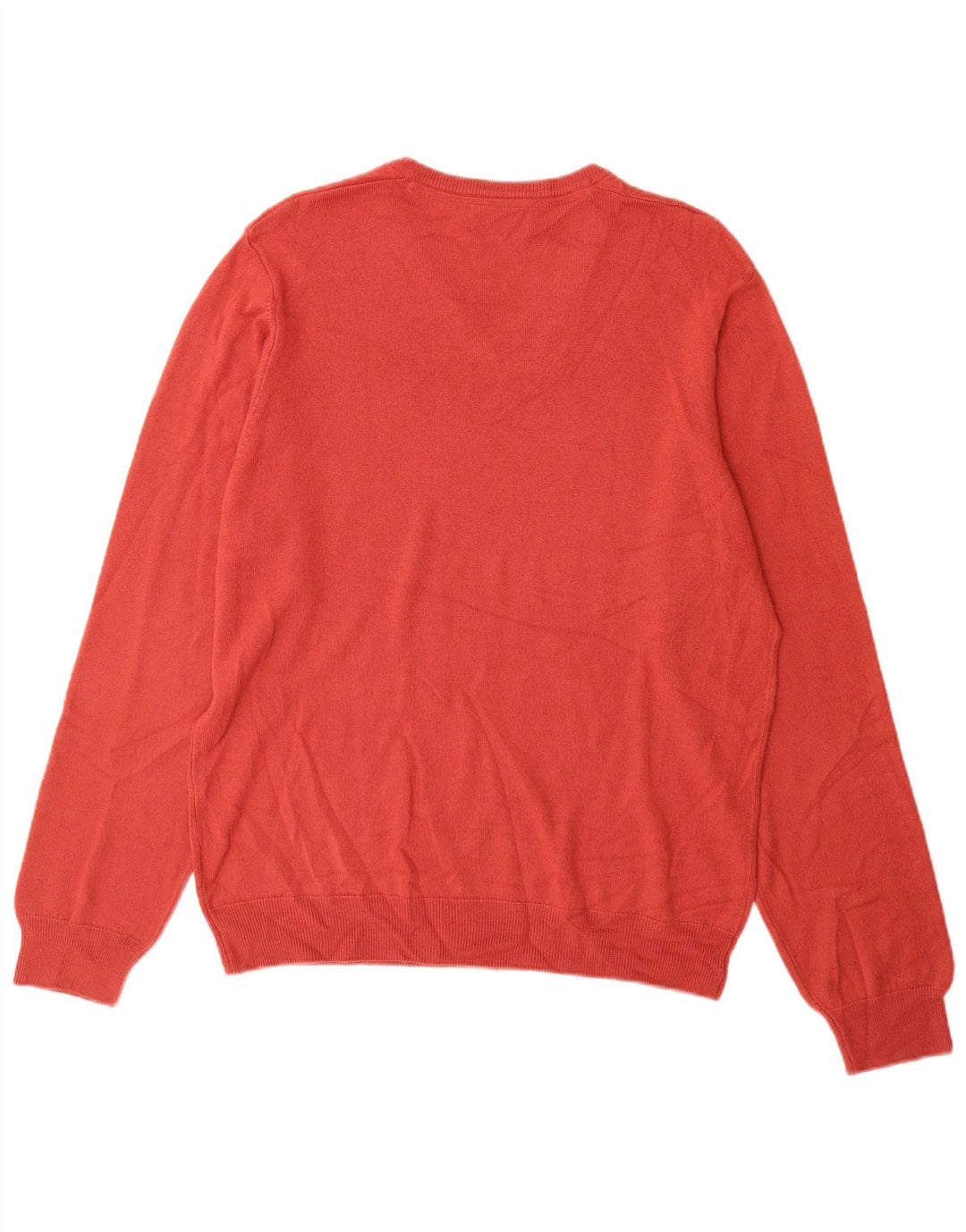 Marks & Spencer Herren-Pullover mit normaler Passform und V-Ausschnitt, großes rotes Acryl