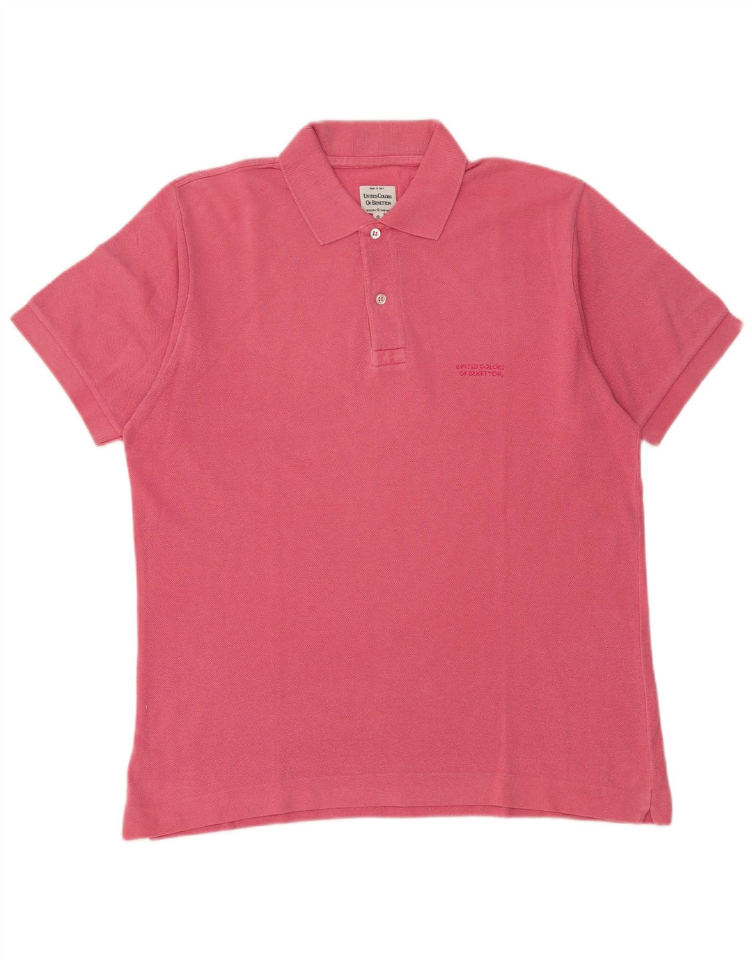 Benetton Herren-Poloshirt, klein, rosa Baumwolle