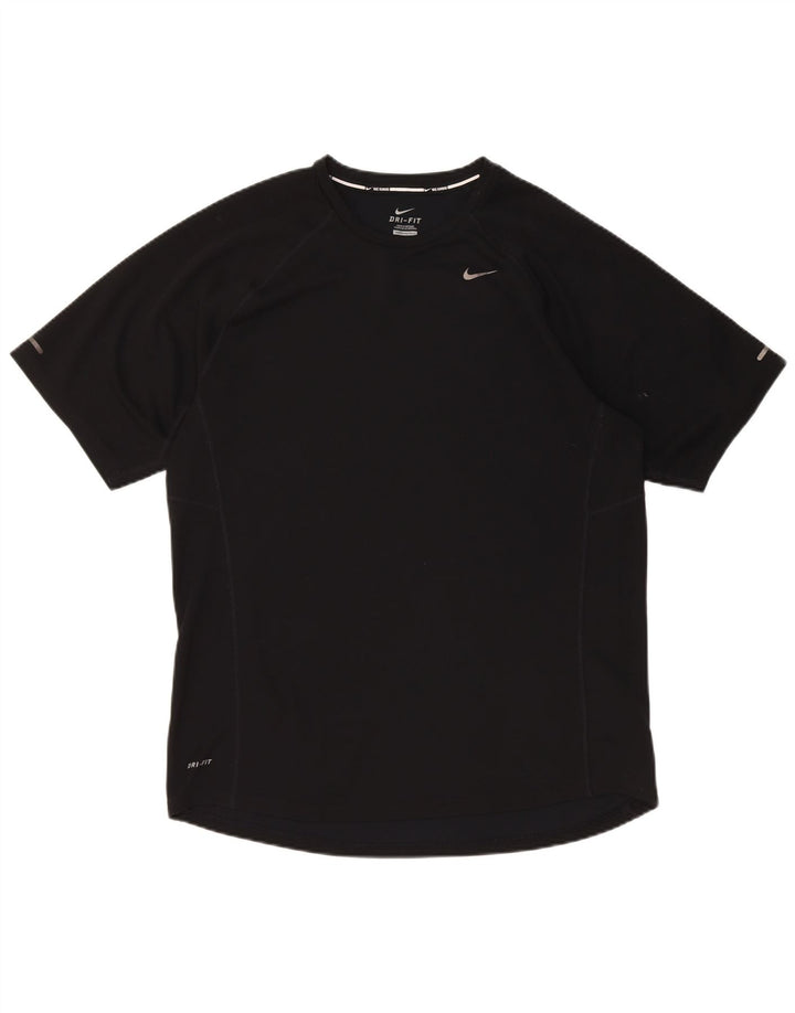 Nike Herren Dri Fit T-Shirt Top Large Schwarz Polyester