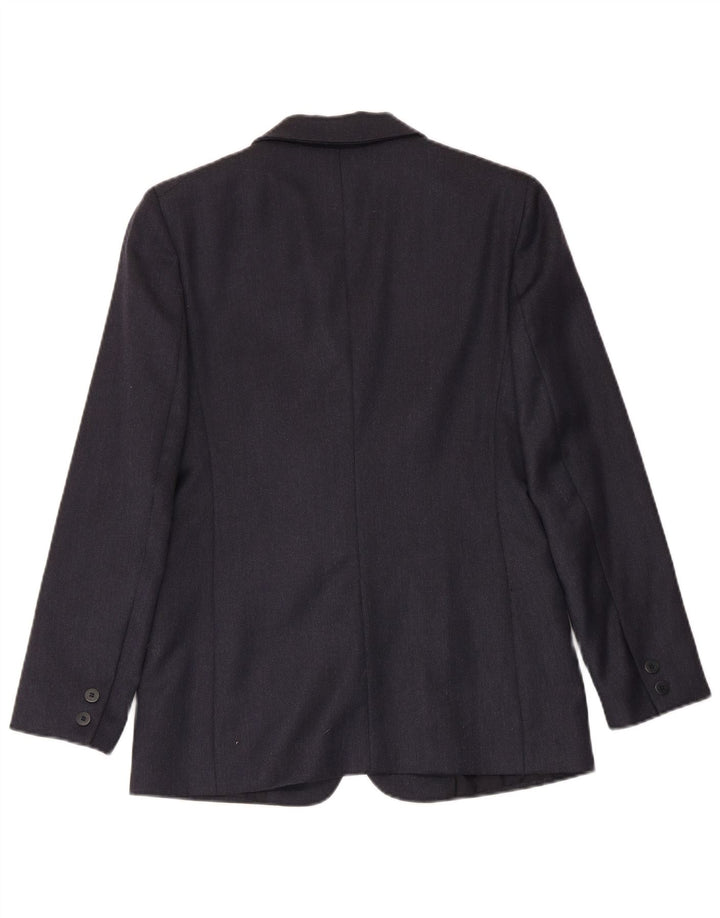 MISSTWIDD Damen-Blazer mit 2 Knöpfen, Größe 40, klein, marineblaue Schurwolle