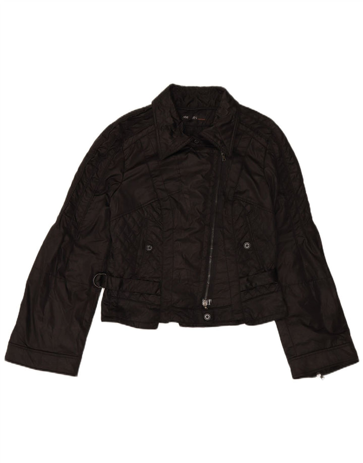 MARC CAIN Damen Stepp-Bikerjacke UK 12 Medium Schwarz