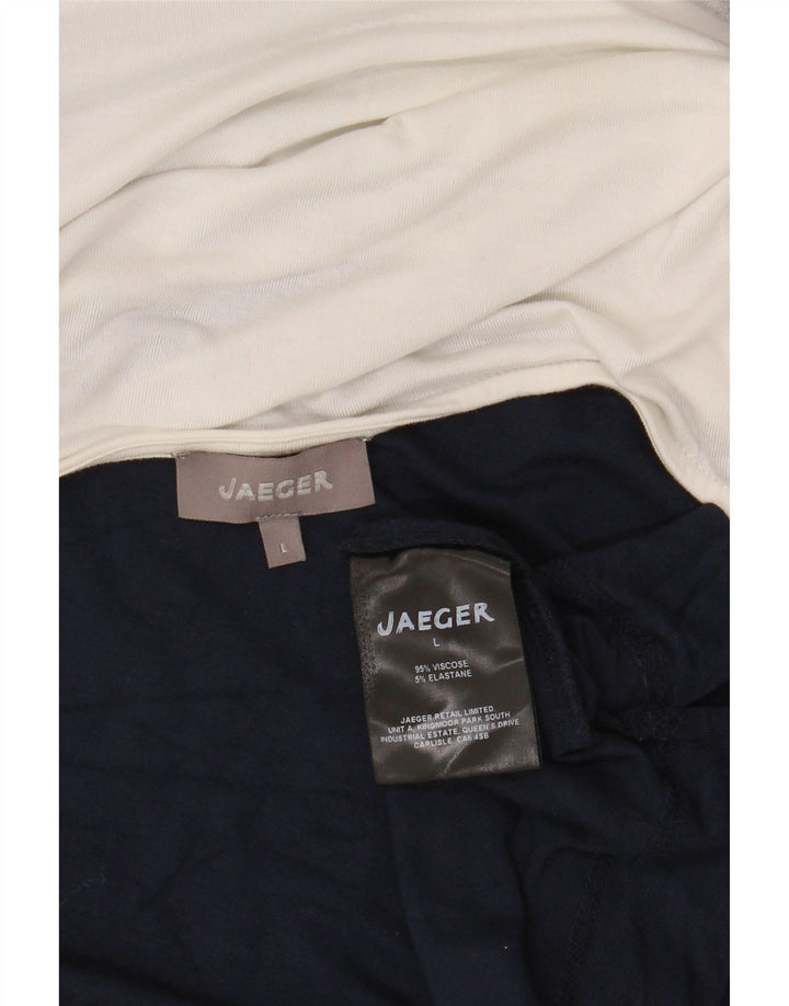 Jaeger Damen-Top, 3/4-Ärmel, UK-Größe 46, groß, mehrfarbig, Colourblock-Viskose