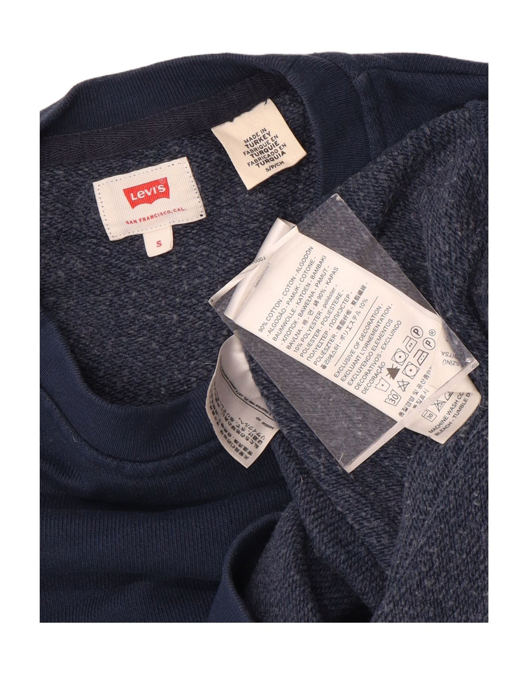 LEVI'S Herren-Sweatshirt mit Grafik, Größe S, marineblaue Baumwolle