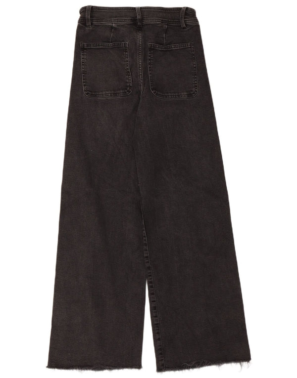 Zara Mädchen-Jeans mit weitem Bein, 11–12 Jahre, W26 L27, Schwarz
