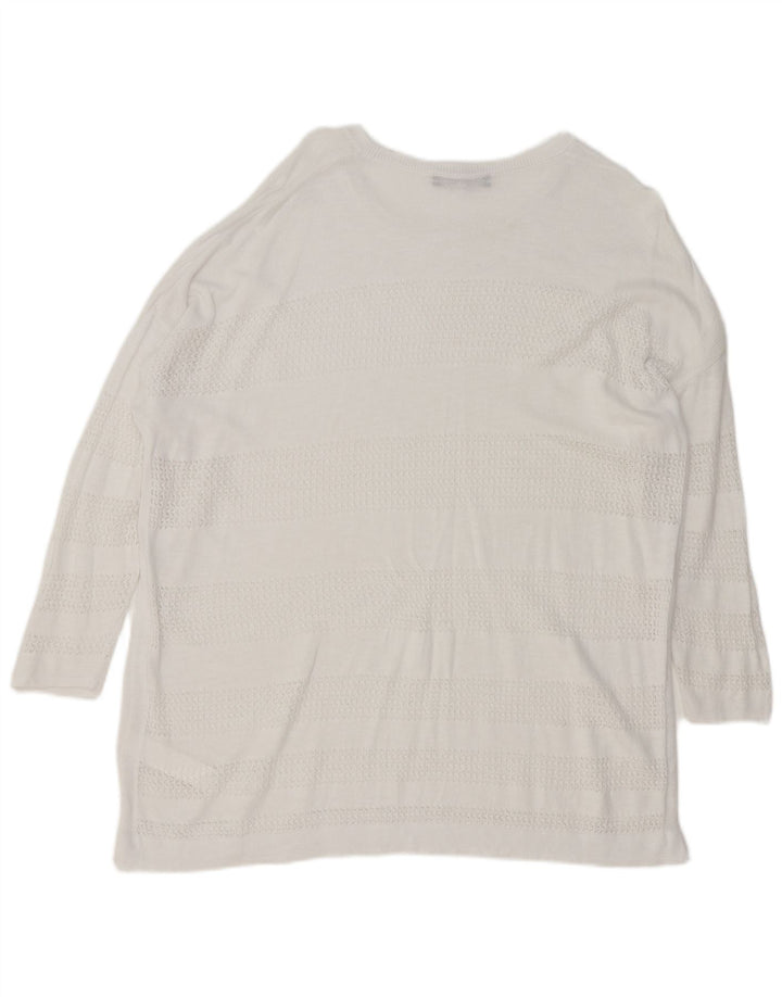 Marks & Spencer Damen-Pullover, übergroß, U-Boot-Ausschnitt, Gr. 18, XL, Weiß