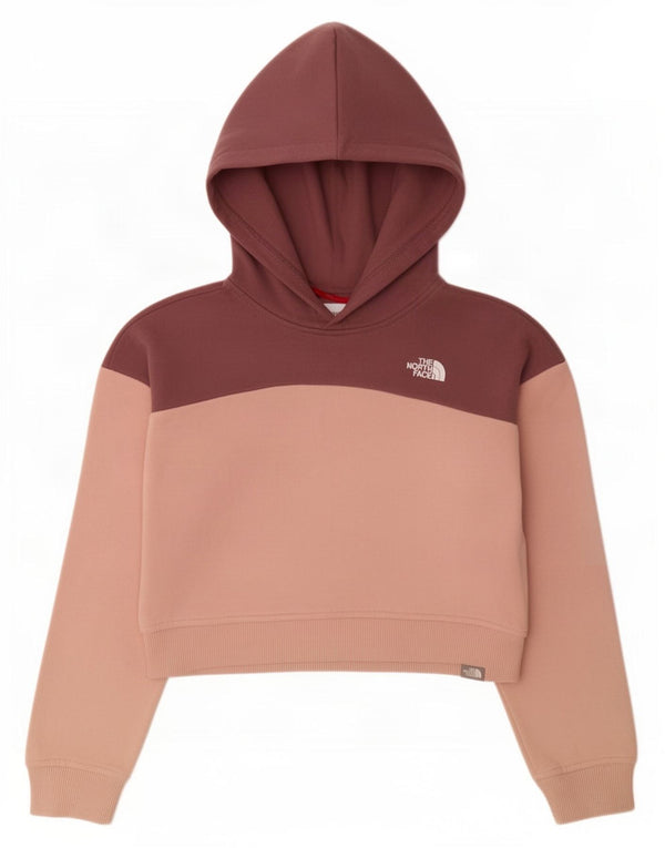 The North Face Crop Hoodie-Pullover für Mädchen, 9–10 Jahre, mittelrosa, Farbblock