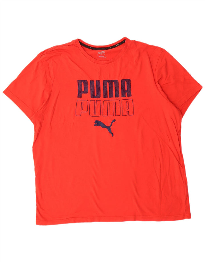 PUMA Herren Grafik T-Shirt Top 2XL Rot Baumwolle